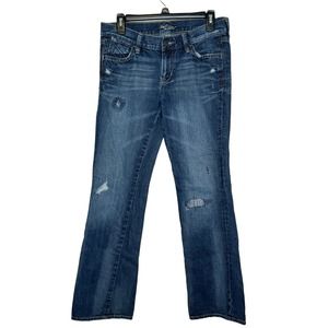 Old Navy Women Jeans The Diva Bootcut High Rise Distressed Denim Mid-Wash Size 6